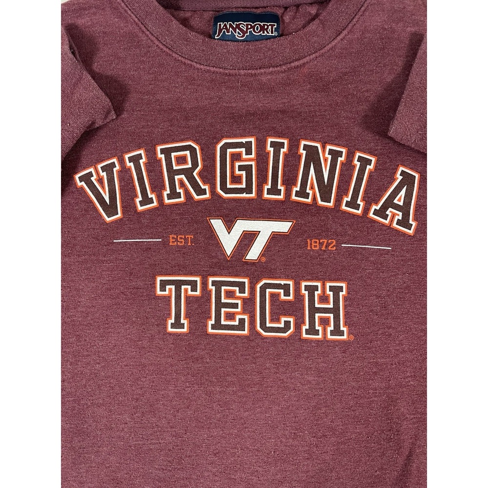Jansport Virginia Tech Hokies Maroon Fleece Lined‎ Pullover Sweatshirt Men's M - Picture 2 of 8